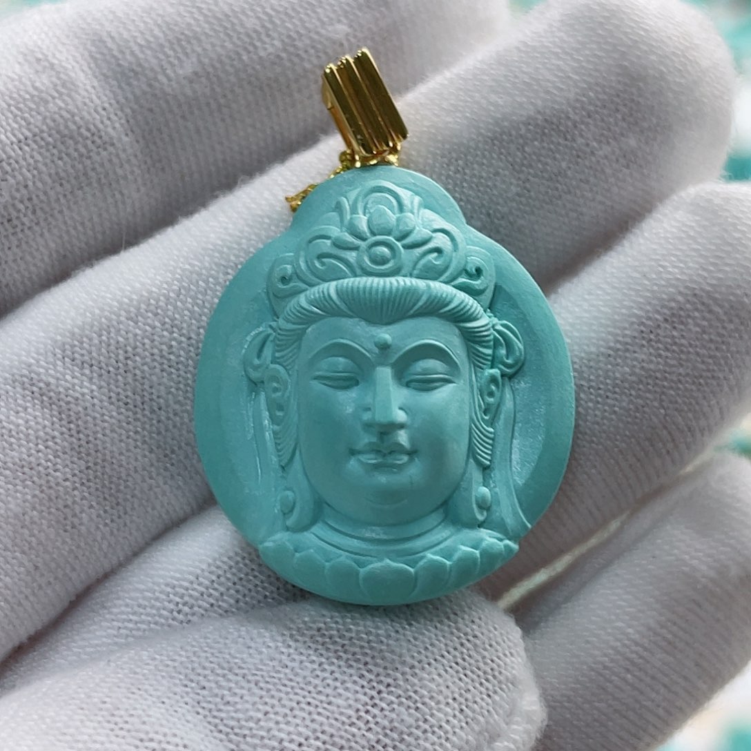 绿松石珠宝奇石18K金镶嵌