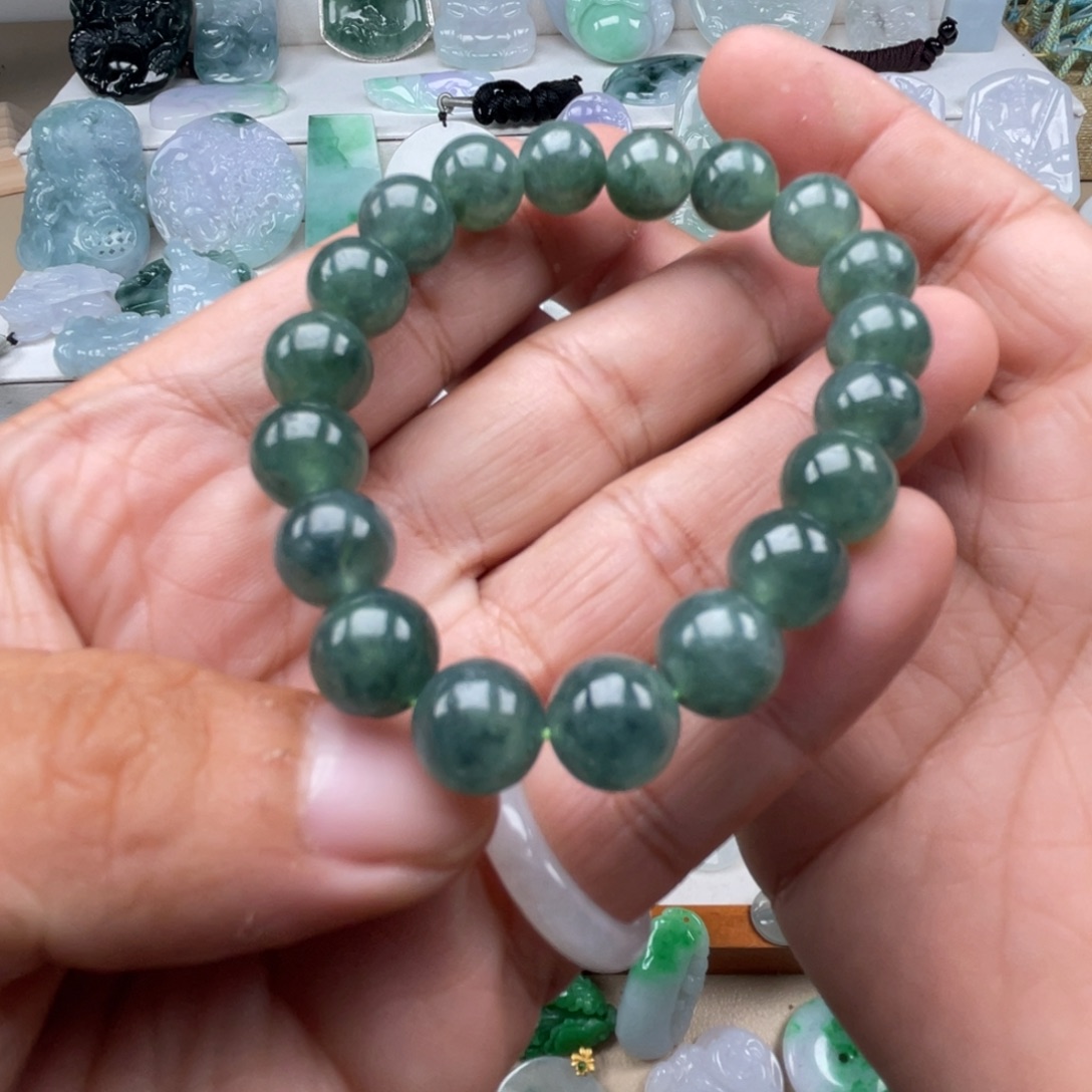 翡翠未镶嵌颈饰翡翠水串