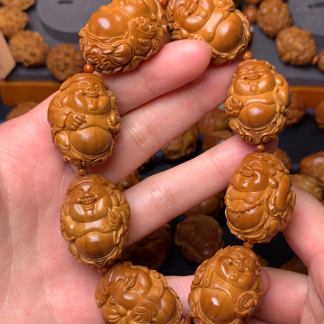 橄榄核手串/手链荷叶弥勒