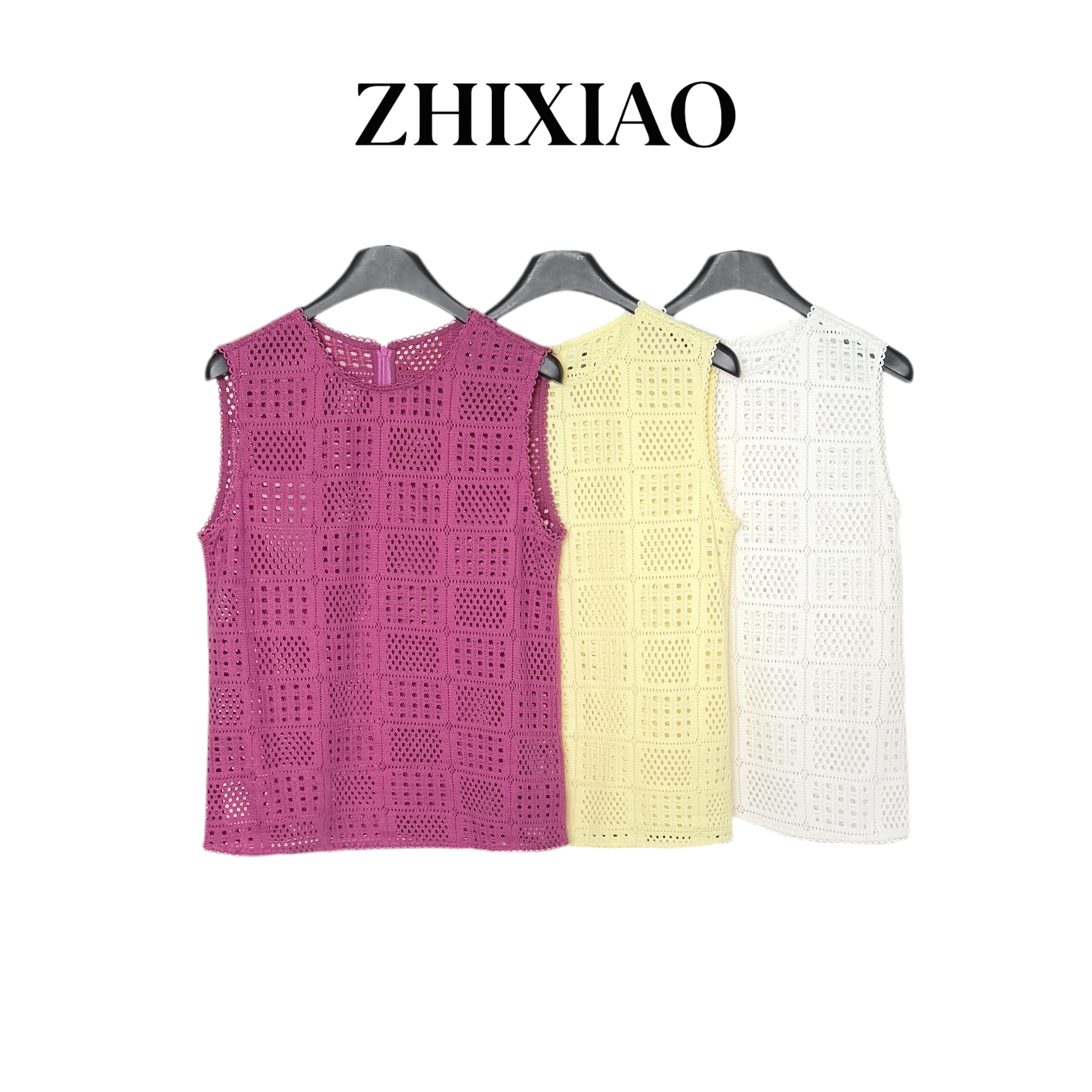 【ZHIXIAO】夏季新款：镂空针织背心022-1
