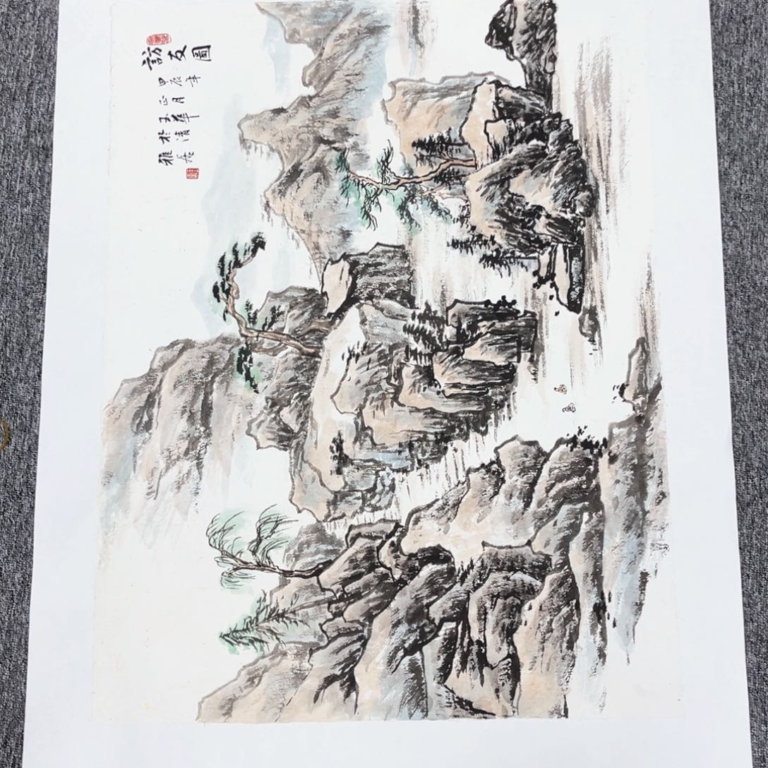 国画绘画王老师作品80.60