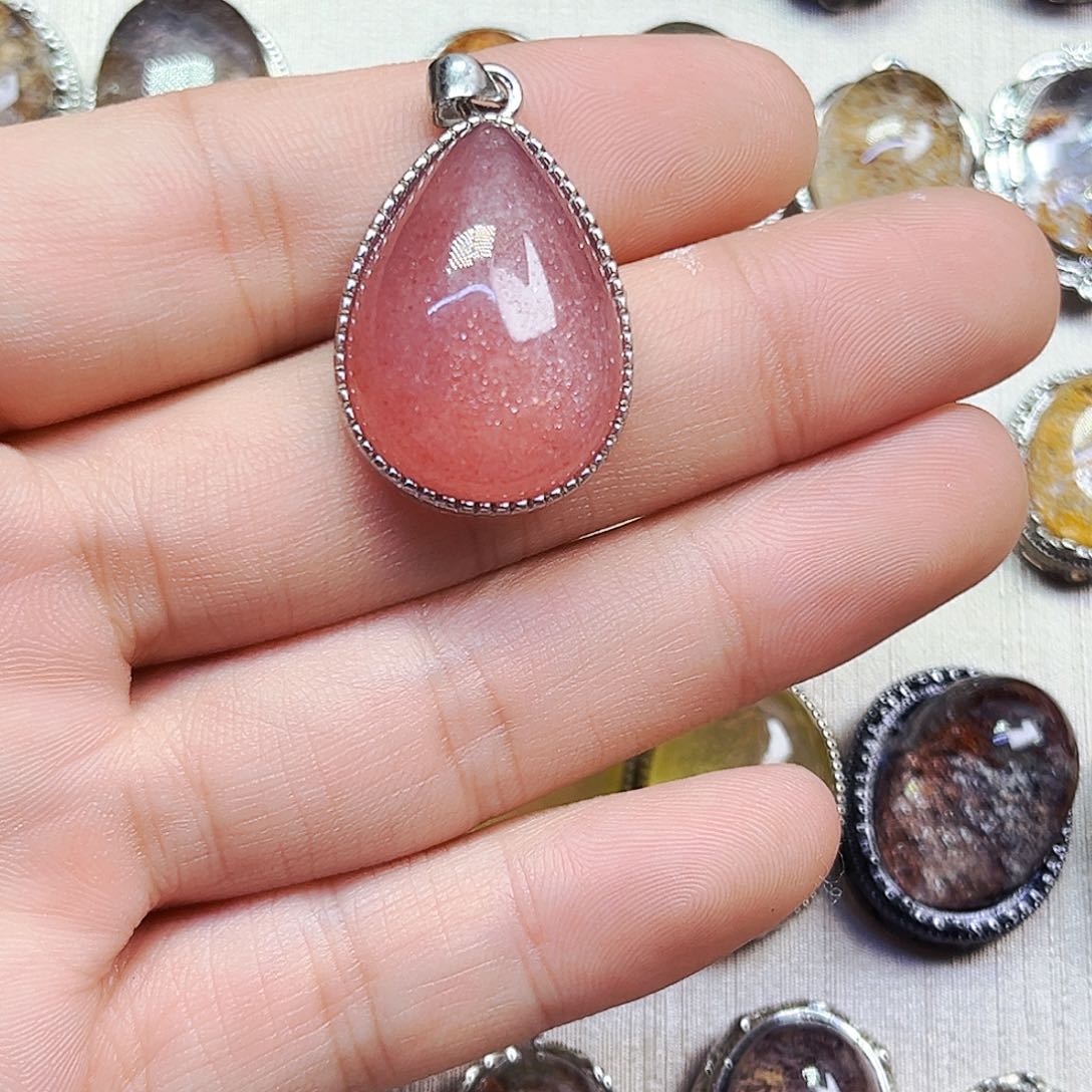 紫晶颈饰银S800镀金镶嵌