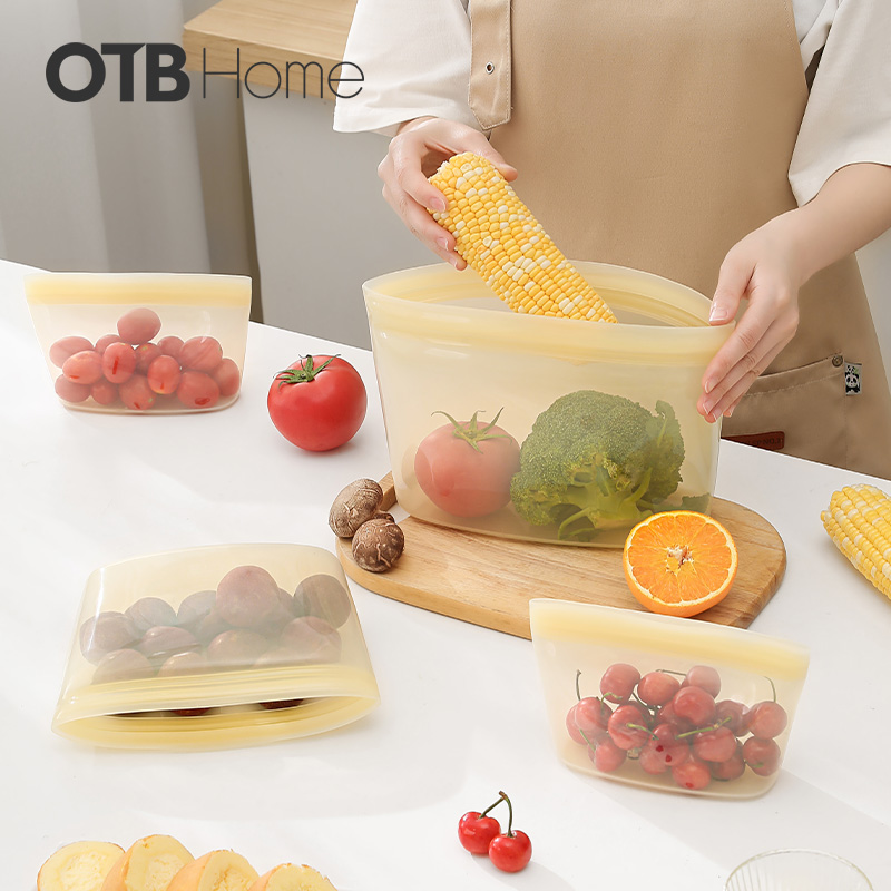 OTB铂金硅胶袋一体式封口保鲜袋食品级储物袋家用分装袋密封袋