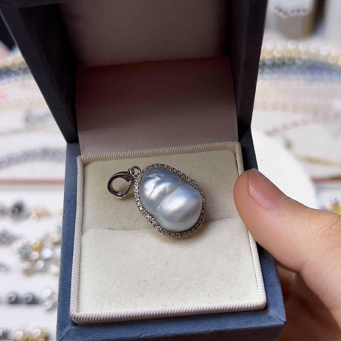 海水珍珠颈饰银S925镶嵌