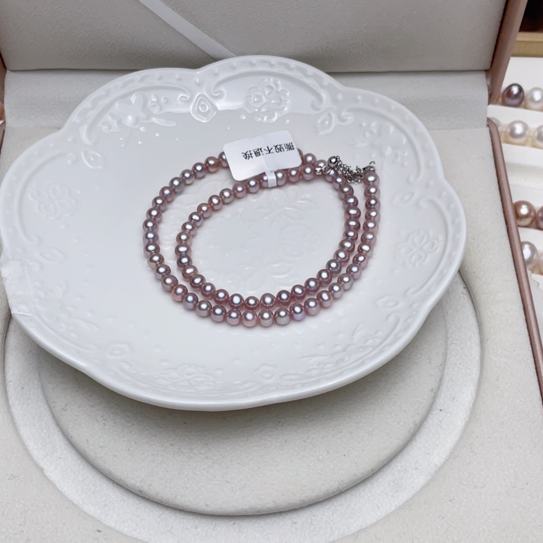 淡水珍珠项链银S925镶嵌