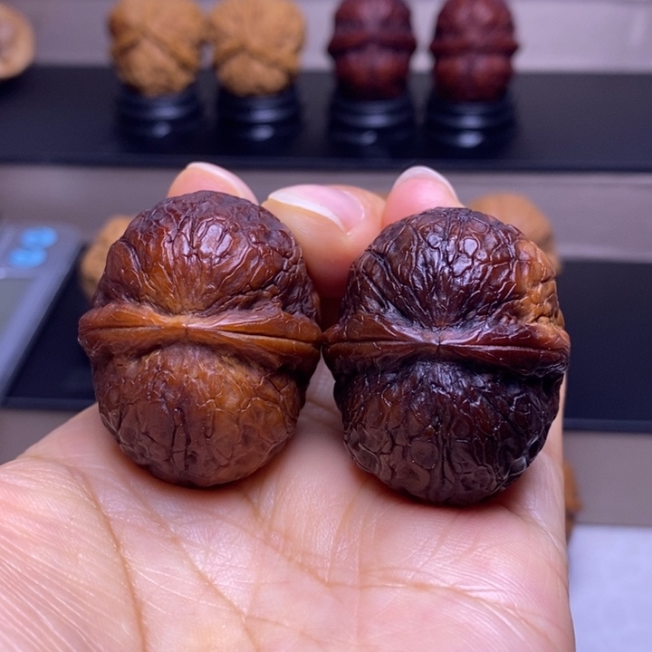 把件文玩核桃墨玉猫眼18