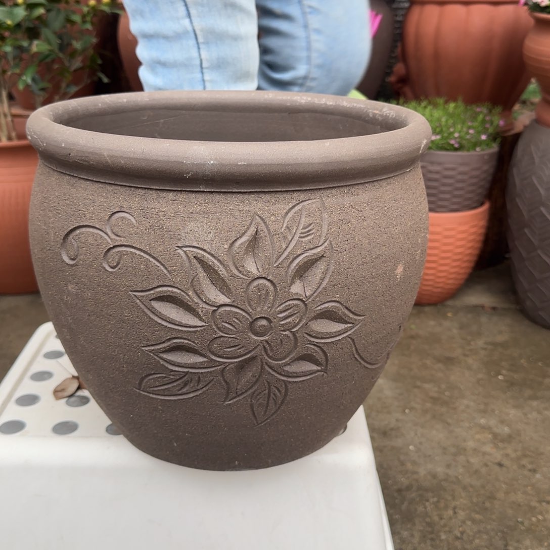 紫砂花盆口28高25宜兴紫砂