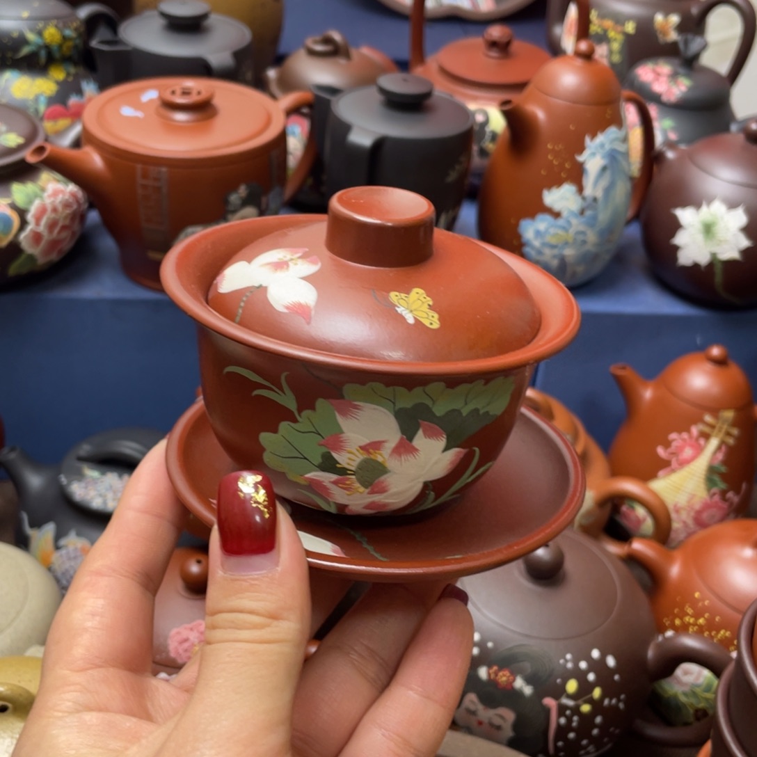 红泥茶杯紫砂主人杯130cc