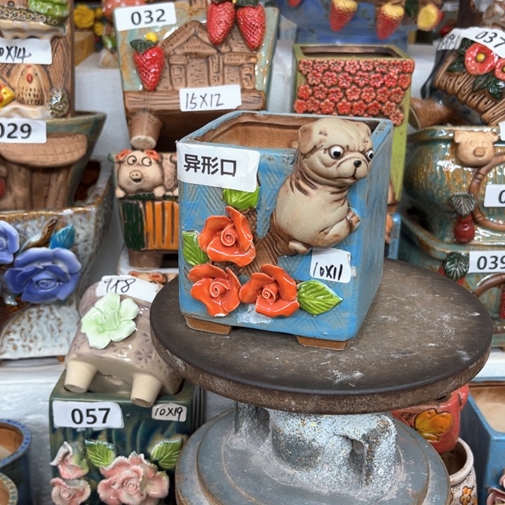 紫砂花盆粗陶材质多肉花盆