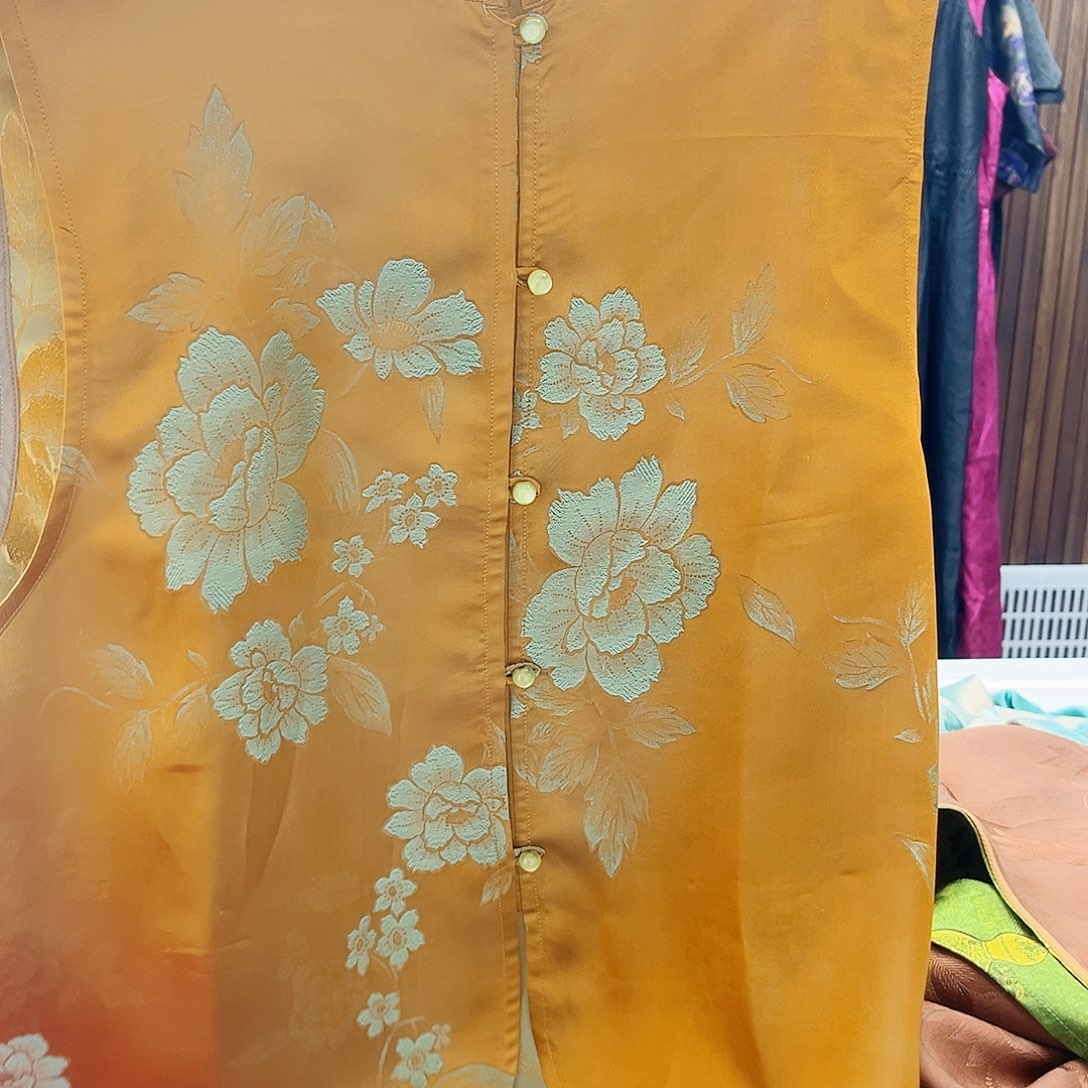 丝绸桑蚕丝792大码金色马甲