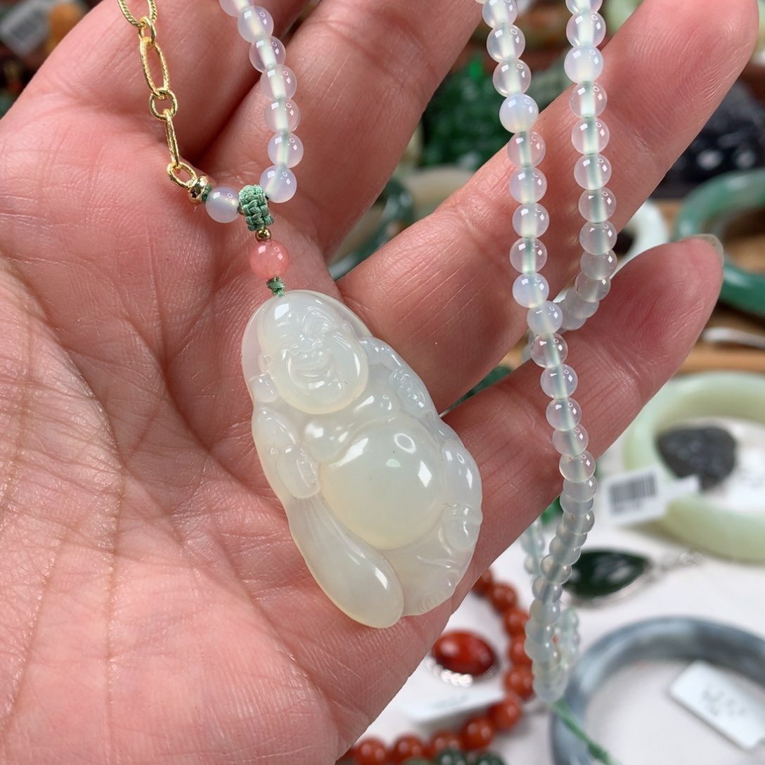 岫玉颈饰未镶嵌吊坠