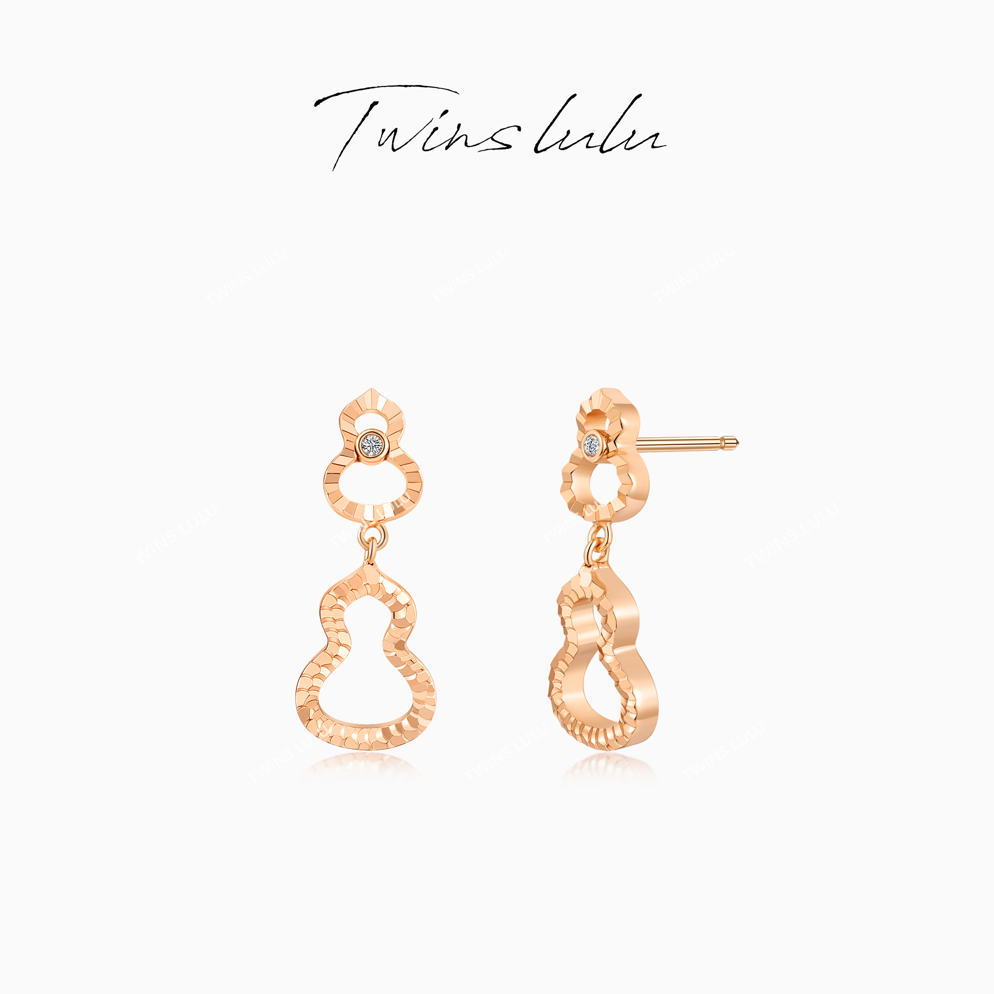 TWINS LULU精致氛围感配饰双葫芦耳环TSL2526