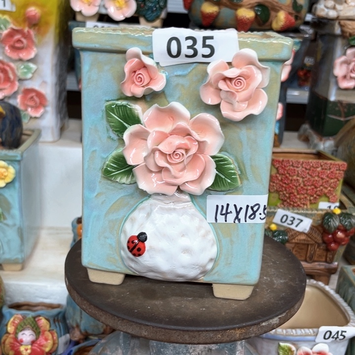 紫砂花盆粗陶材质多肉花盆