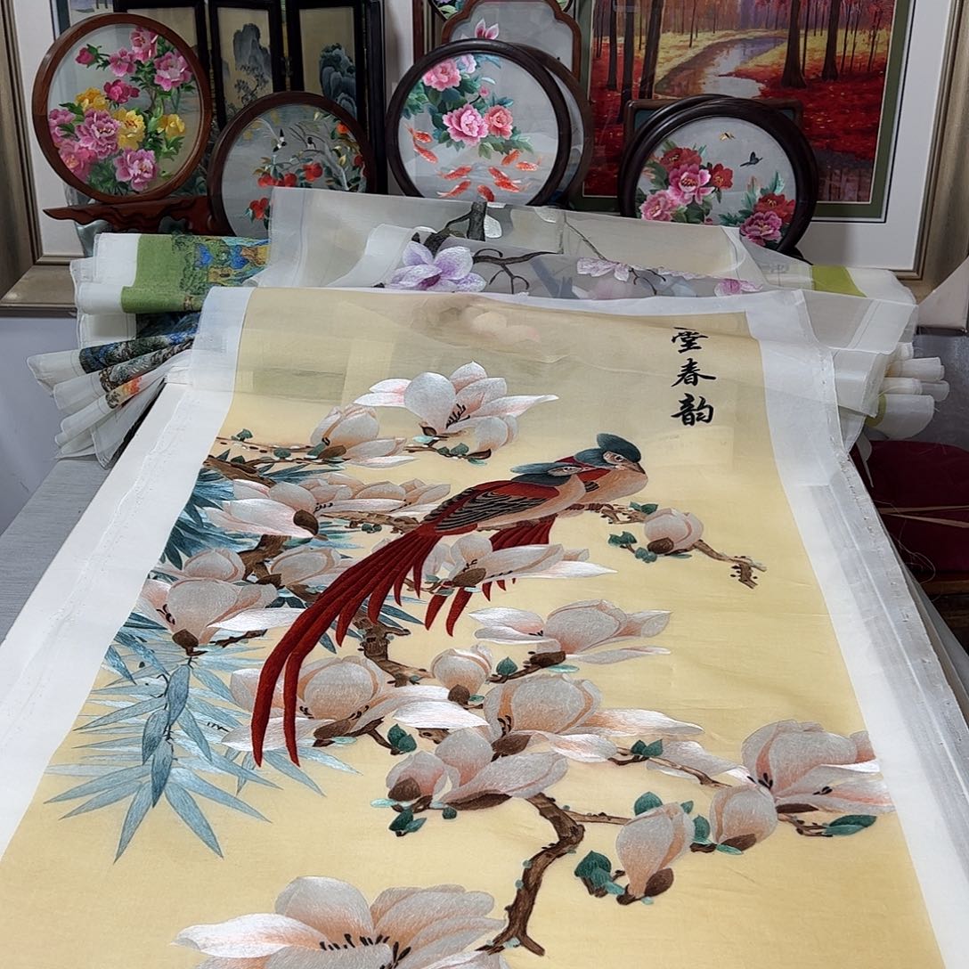 清***界刺绣纯手工刺绣画