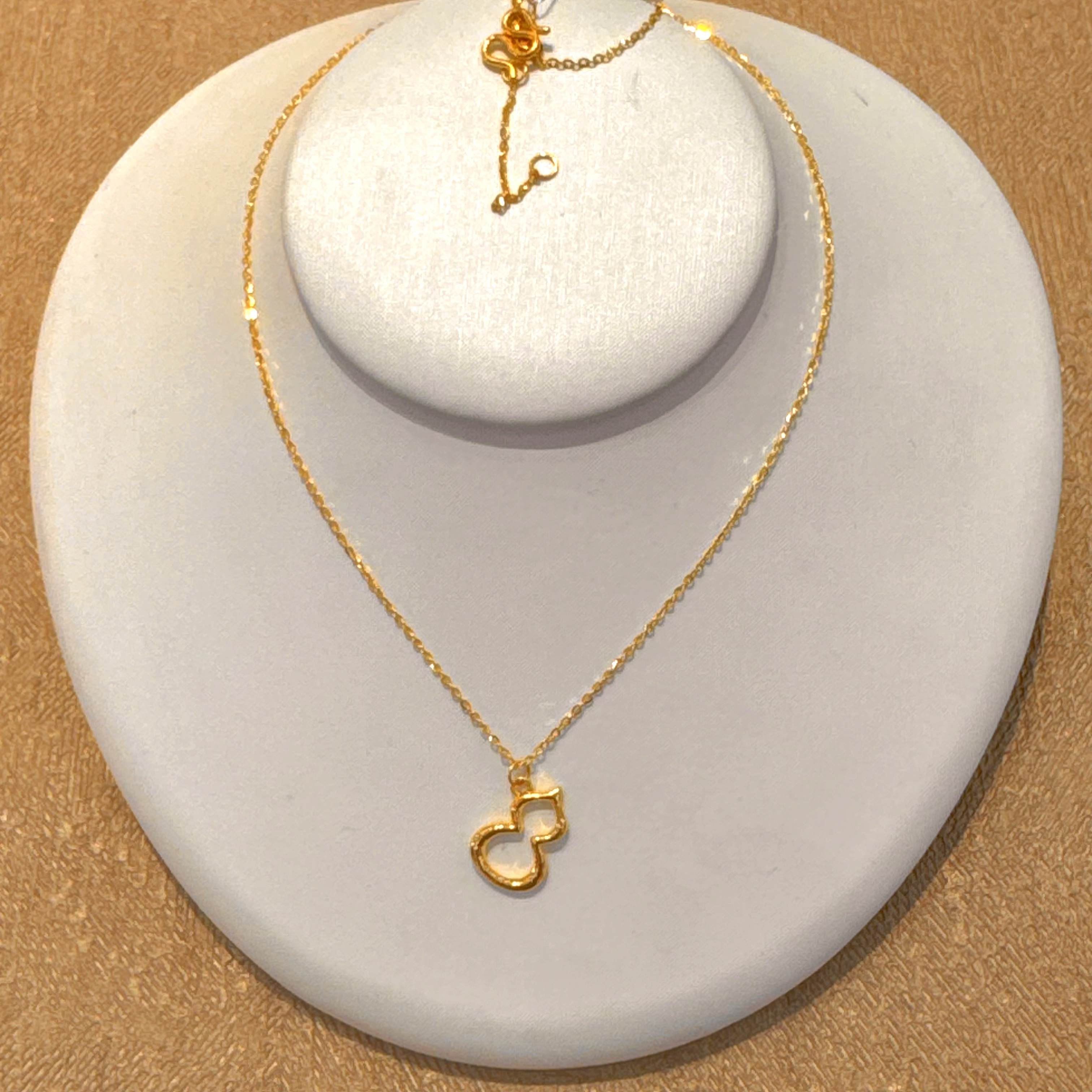 2足金5G镂空葫芦套链3.57g