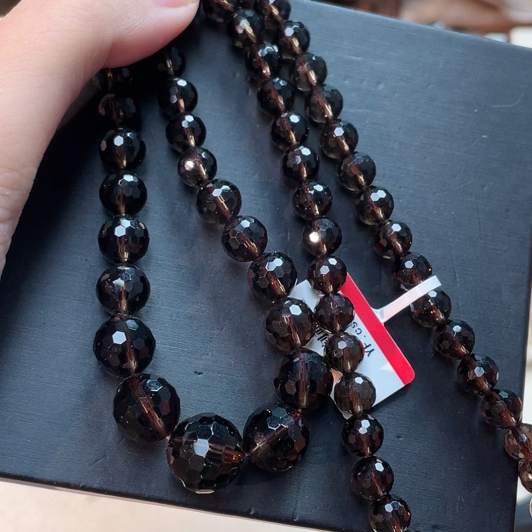 未镶嵌水晶手串茶水晶刻面塔链cs229 40号