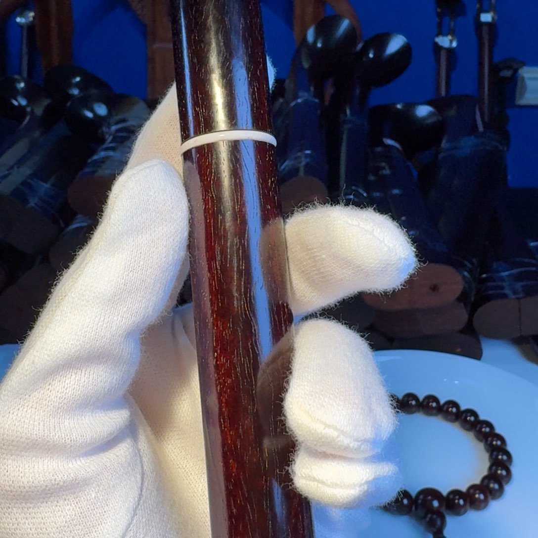 印度小叶紫檀三味线古琴料香筒高油密SS纹鱼鳞底