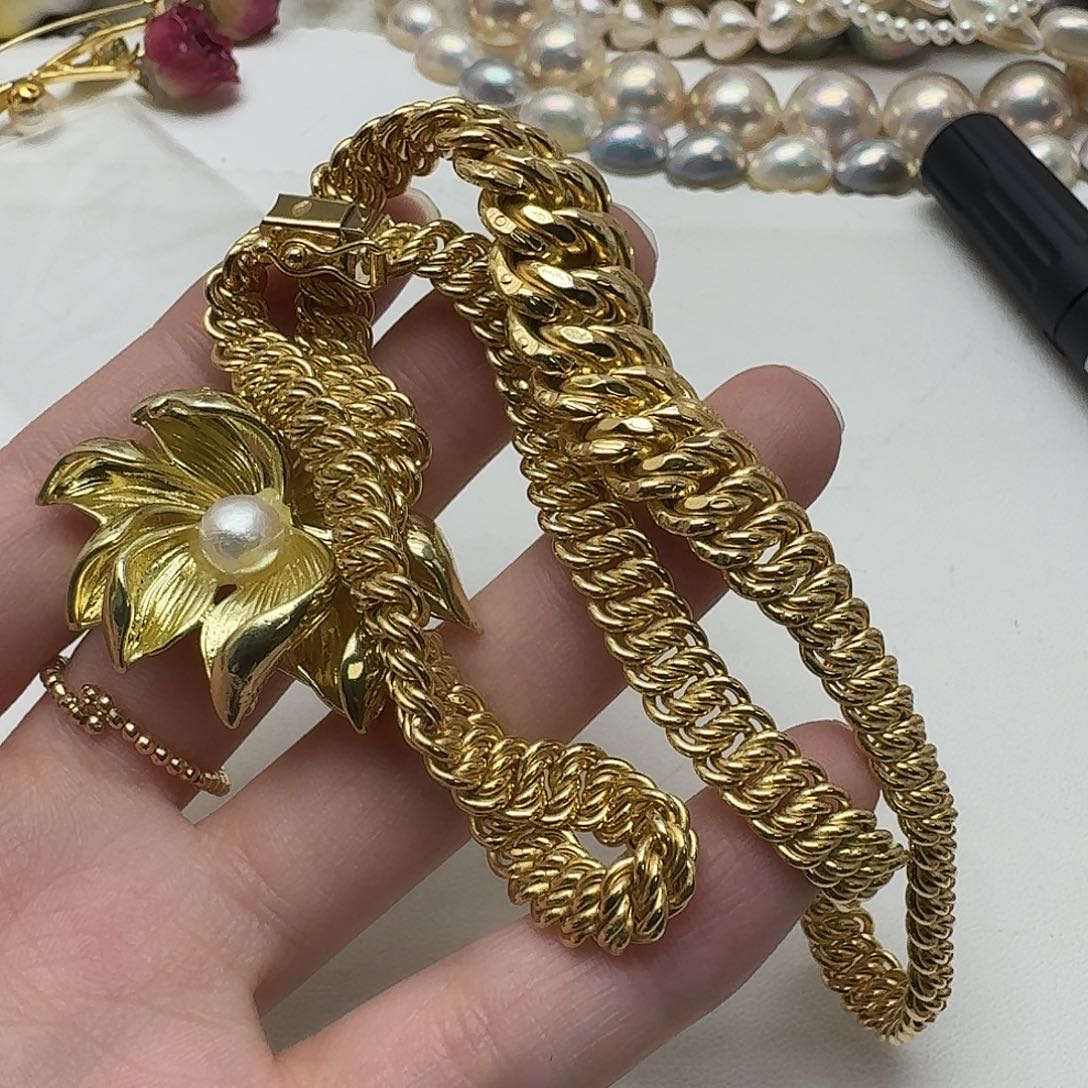 颈饰淡水珍珠18K金镶嵌