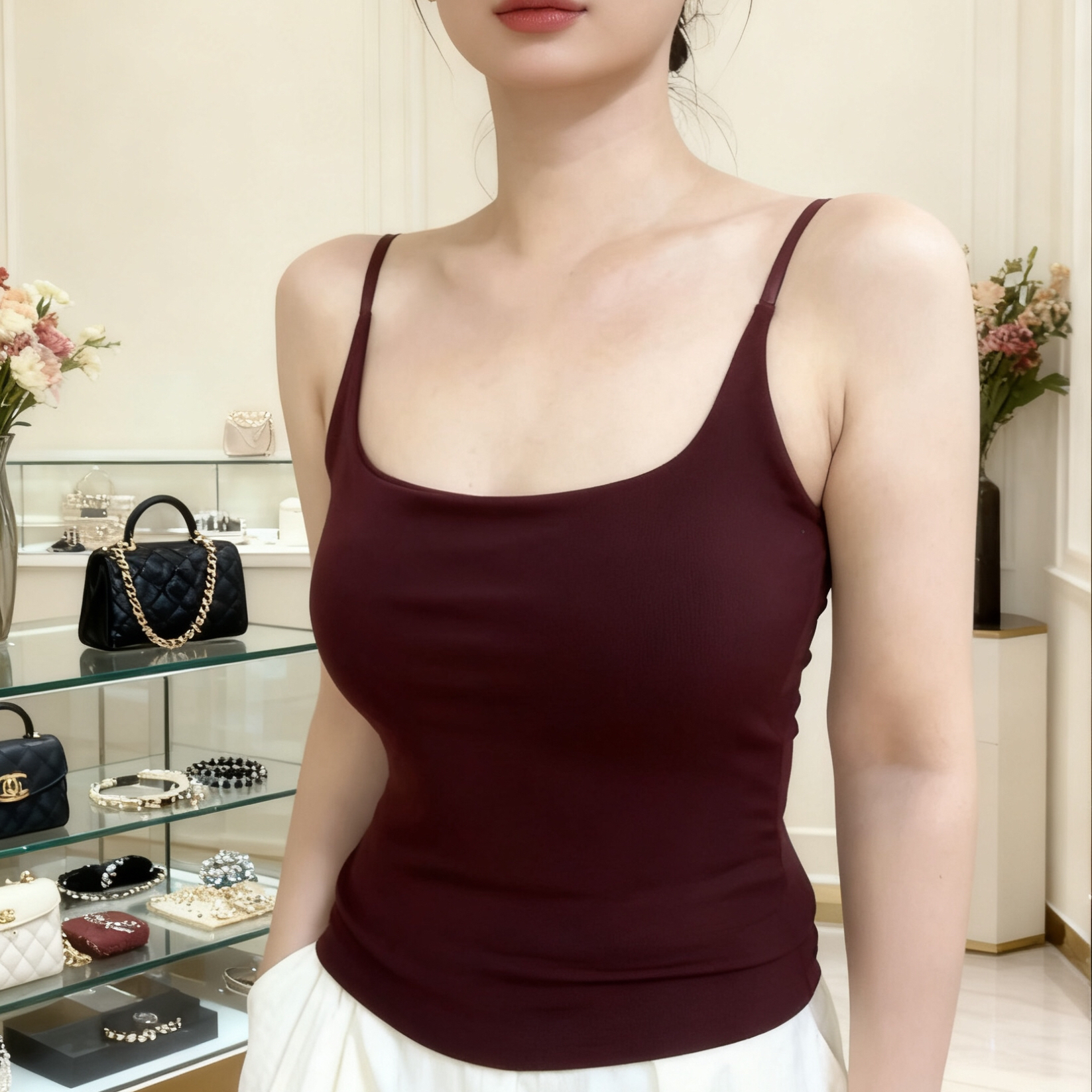 702大码吊带背心一体垫