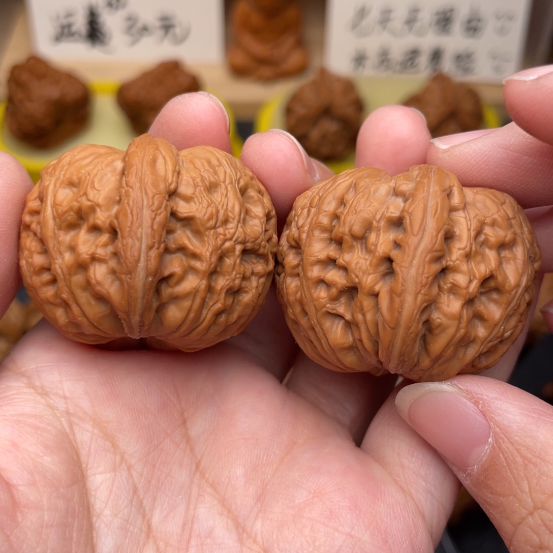 骑***柳文玩核桃把件元宝38