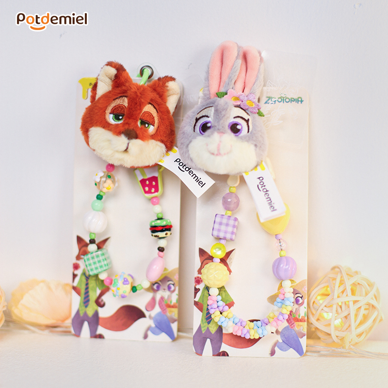 potdemiel蜂蜜罐迪士尼正版朱迪尼克多巴胺手机链包饰挂件手串