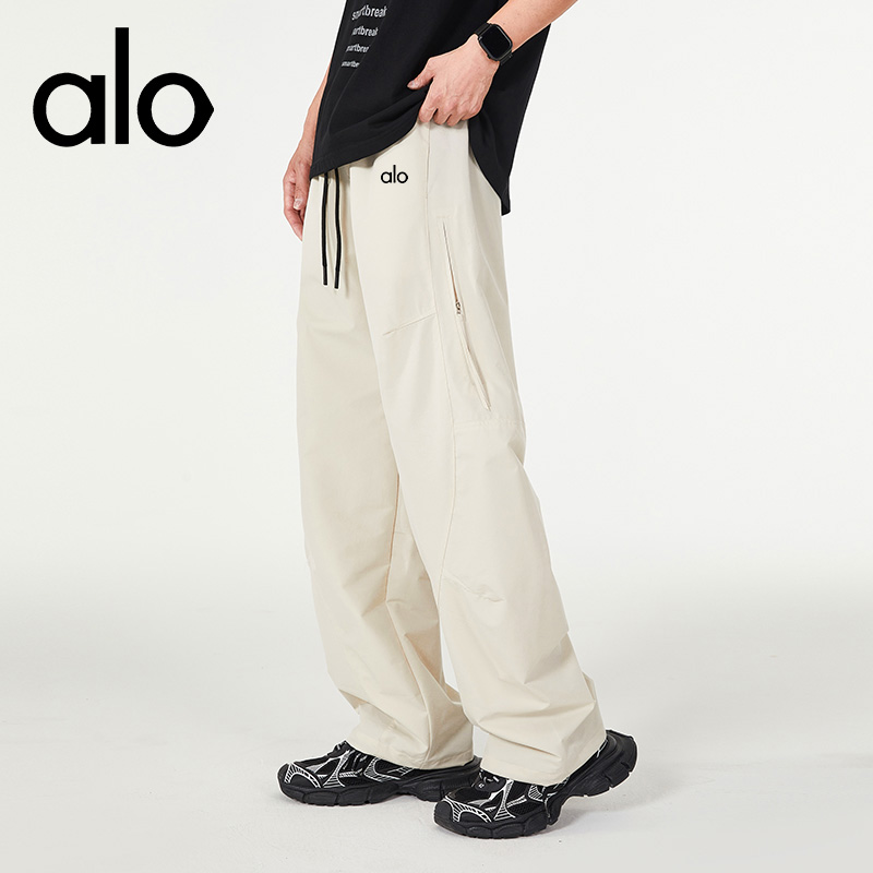 ALO春秋薄款大码弯刀裤男加肥加大宽松男裤子胖子休闲工装裤速干