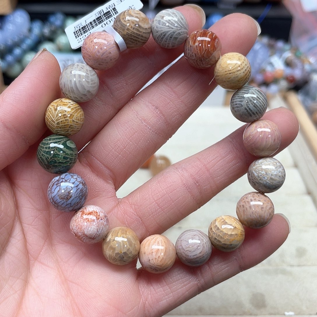 硅化珊瑚（珊瑚玉）手链未镶嵌183