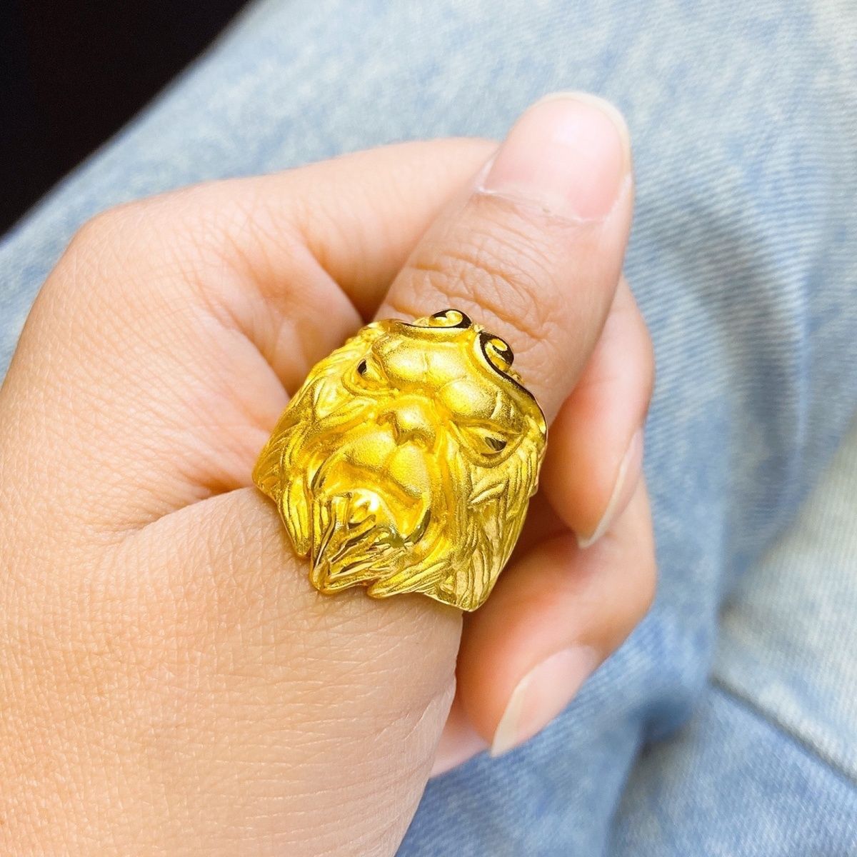 铜合金戒指 精工磨砂战斗士悟空紧箍咒戒指时尚金色精美男士简约