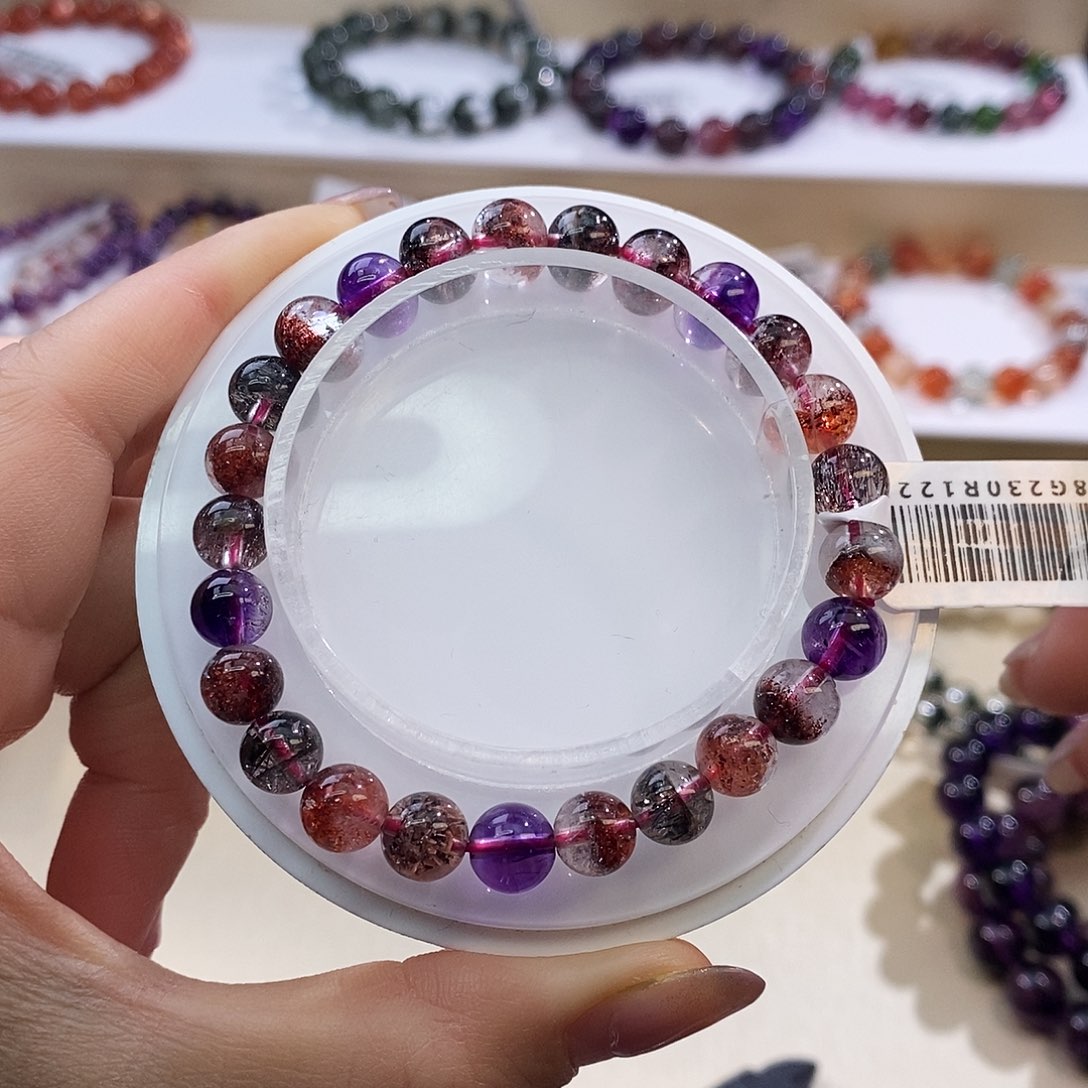 水晶手链未镶嵌黑加仑超七7+m 