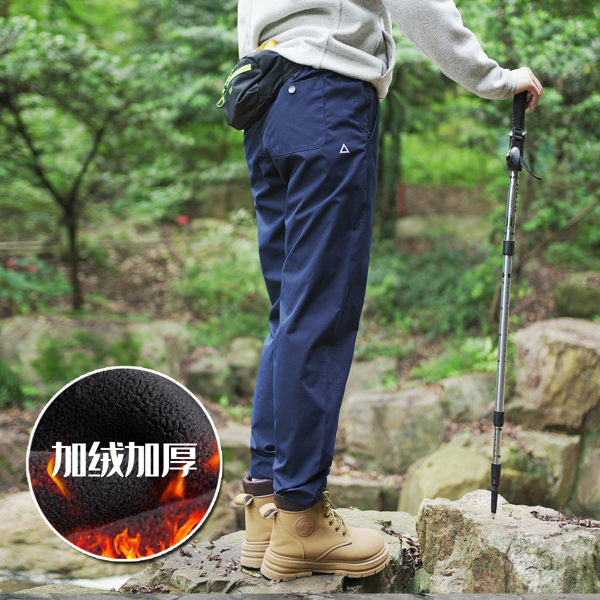 秋冬款新款加厚机能三角标锥形休闲裤休闲长裤男女同款户外工装裤
