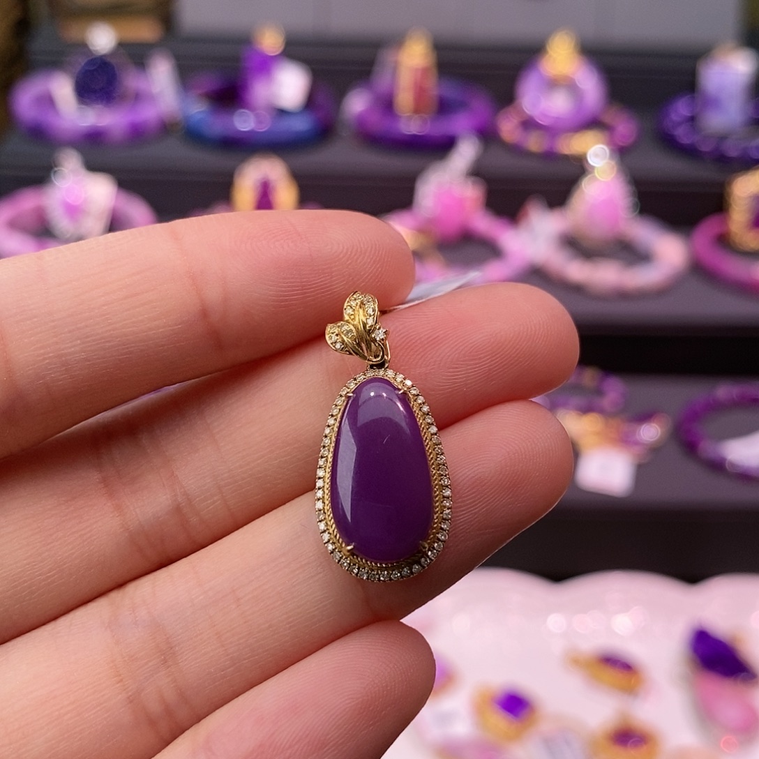 苏纪石（舒俱来）18K金镶嵌吊坠(不含链)