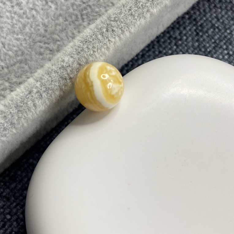 橘色虎皮8+圆珠金白一线