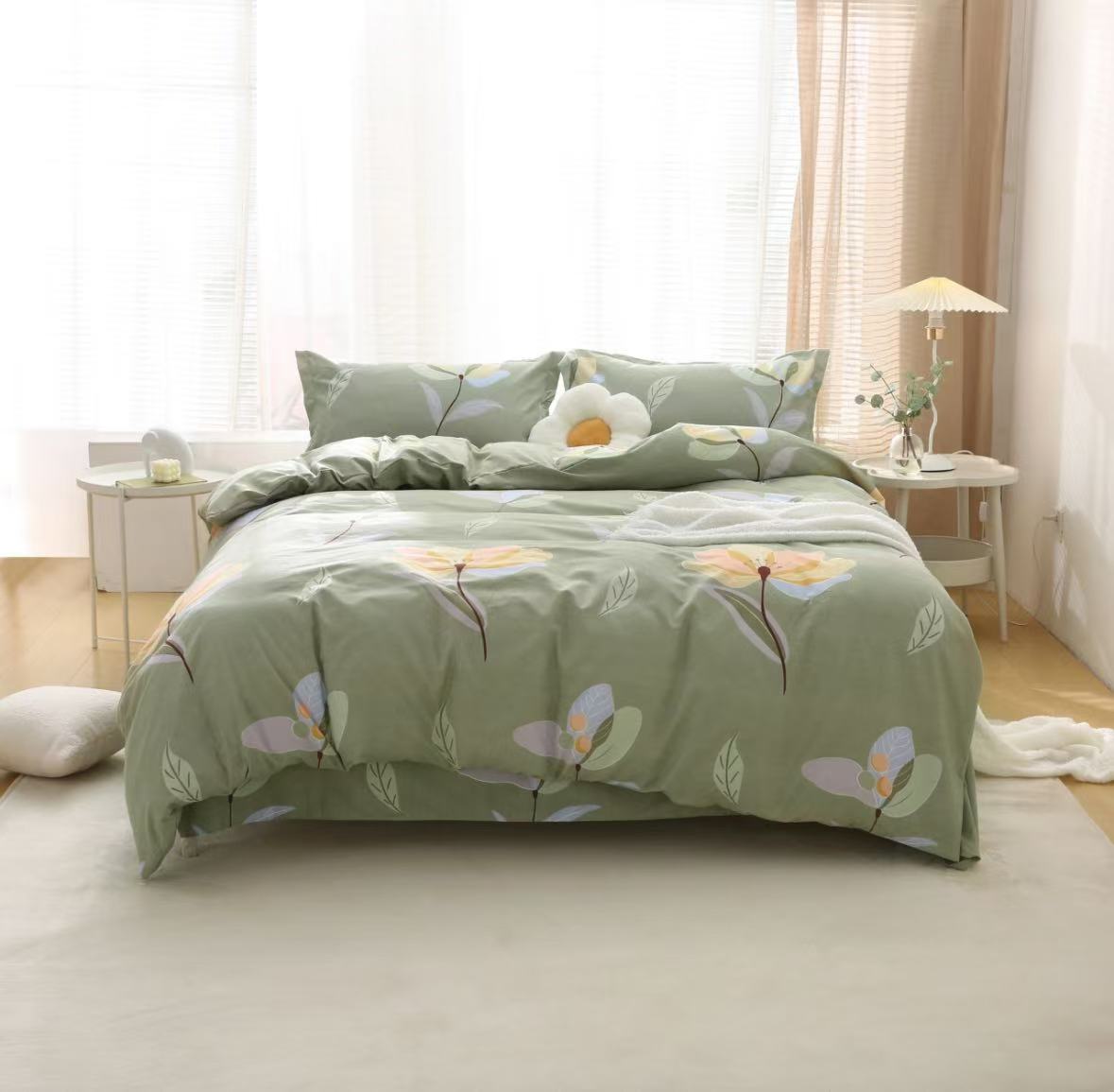 夏季新款加密加厚水洗斜纹面料三件套【浪漫春天】