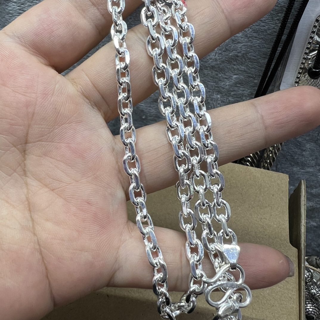 链子足银 999足银太角链卡3.5×53，35克，结实耐用适合日常佩戴