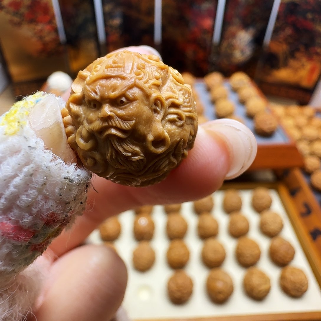 猴头核桃吊坠G**.经典四大天王