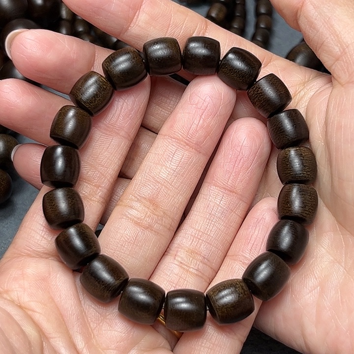 沉香手串冬*白棋玉化