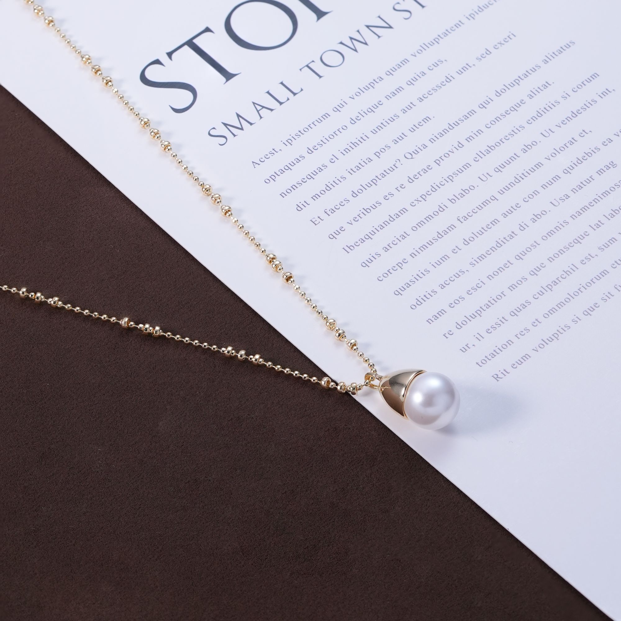 【珠玑】精致气质饰品轻奢复古45cm±白色珠DIY项链WI12422