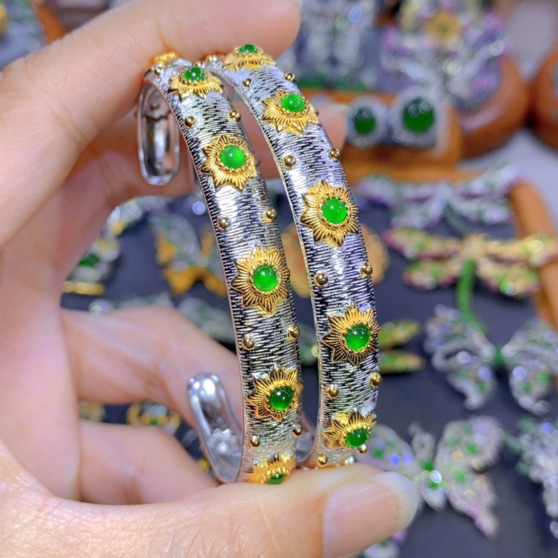 翡翠颈饰银S925镶嵌多样性发其一