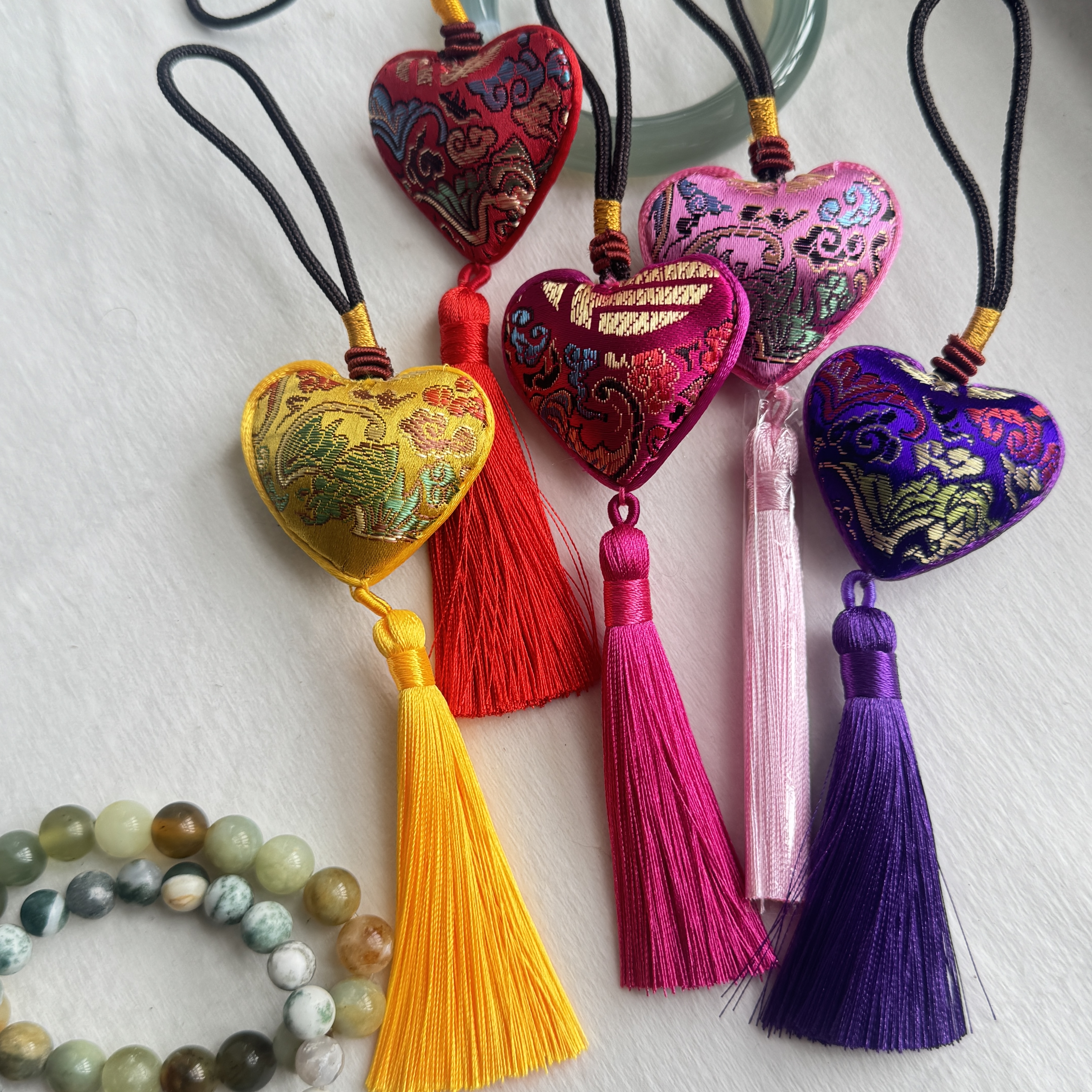 心形艾草驱蚊端午节香包福袋流苏刺绣古风随身香囊荷包车载挂件