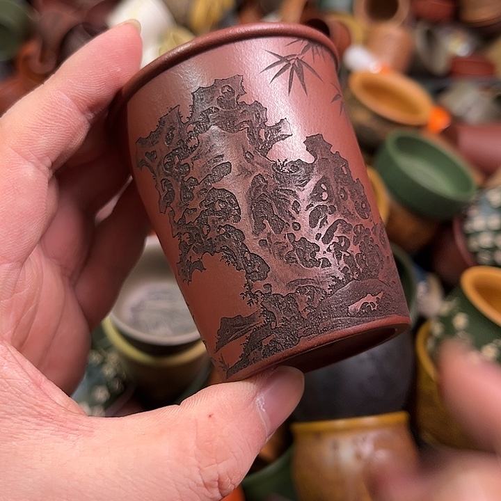 紫砂茶杯全手工紫砂主人杯