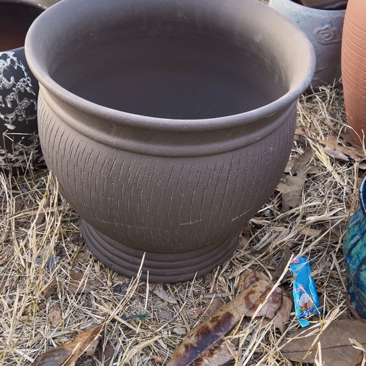 紫砂花盆高度30口32         