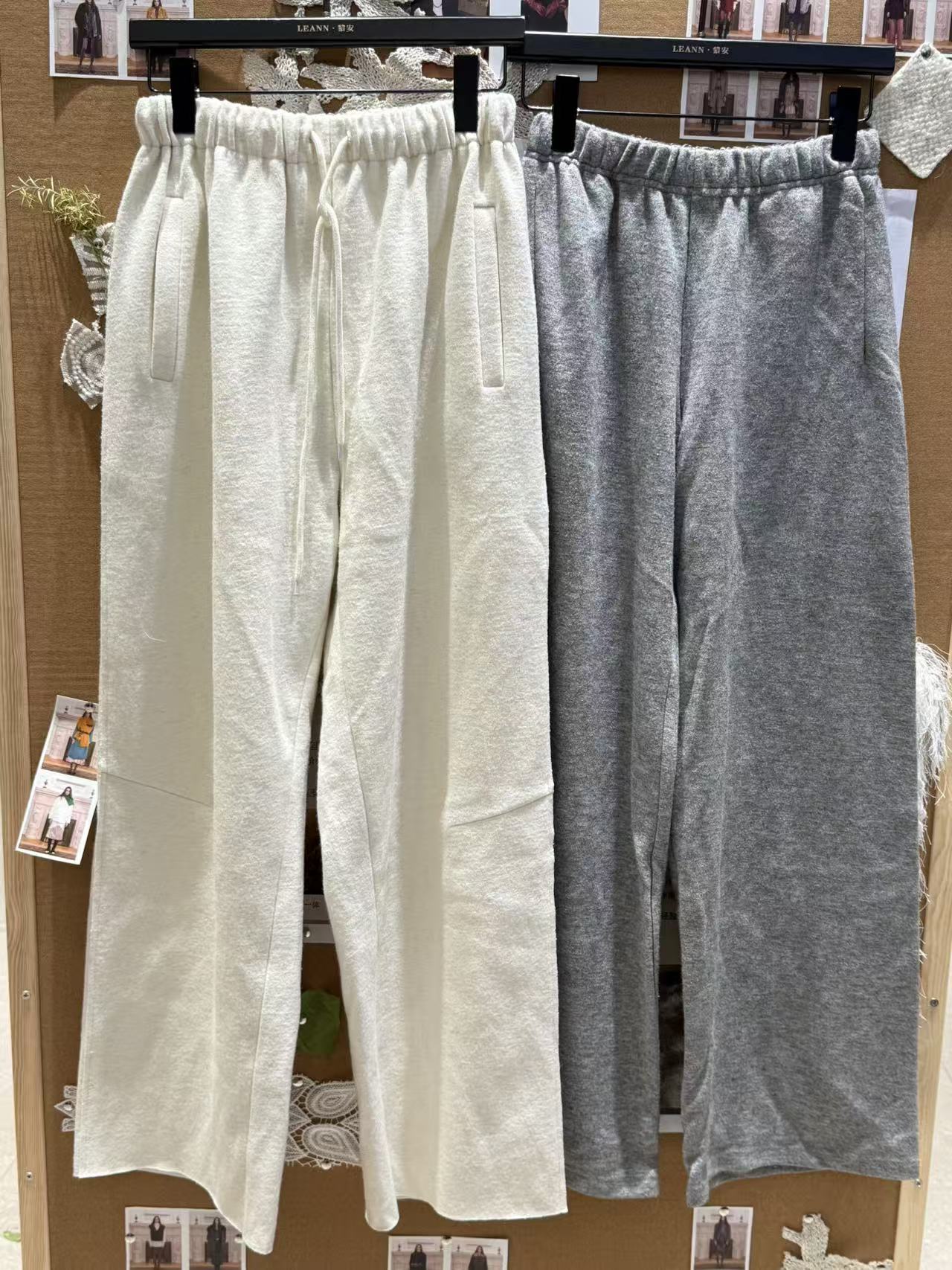 秋冬微弹直筒休闲裤松紧腰纯色街头风卫裤