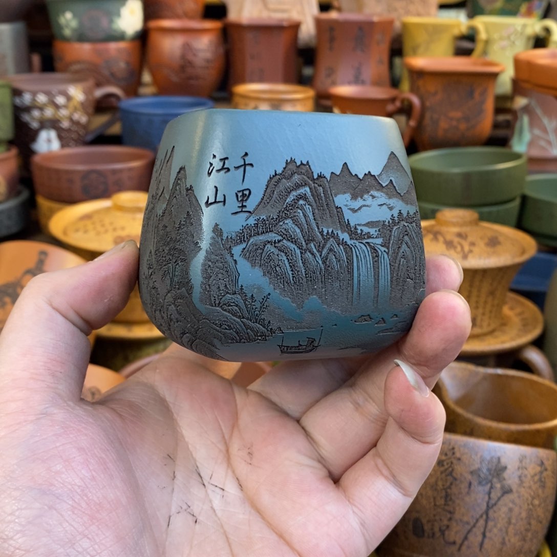 紫砂杯子宜兴全手工紫砂杯