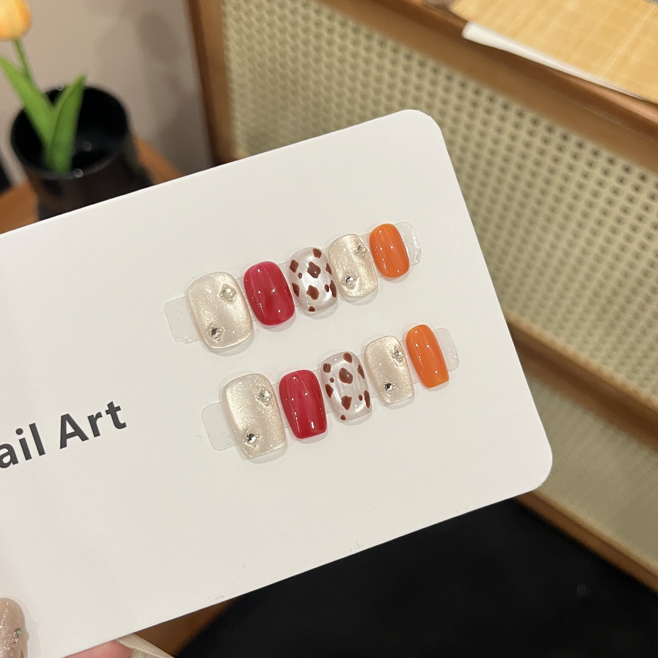 【玛丽亚】2025爆款纯手工穿戴美甲爆款手绘穿戴甲高颜值猫眼美甲