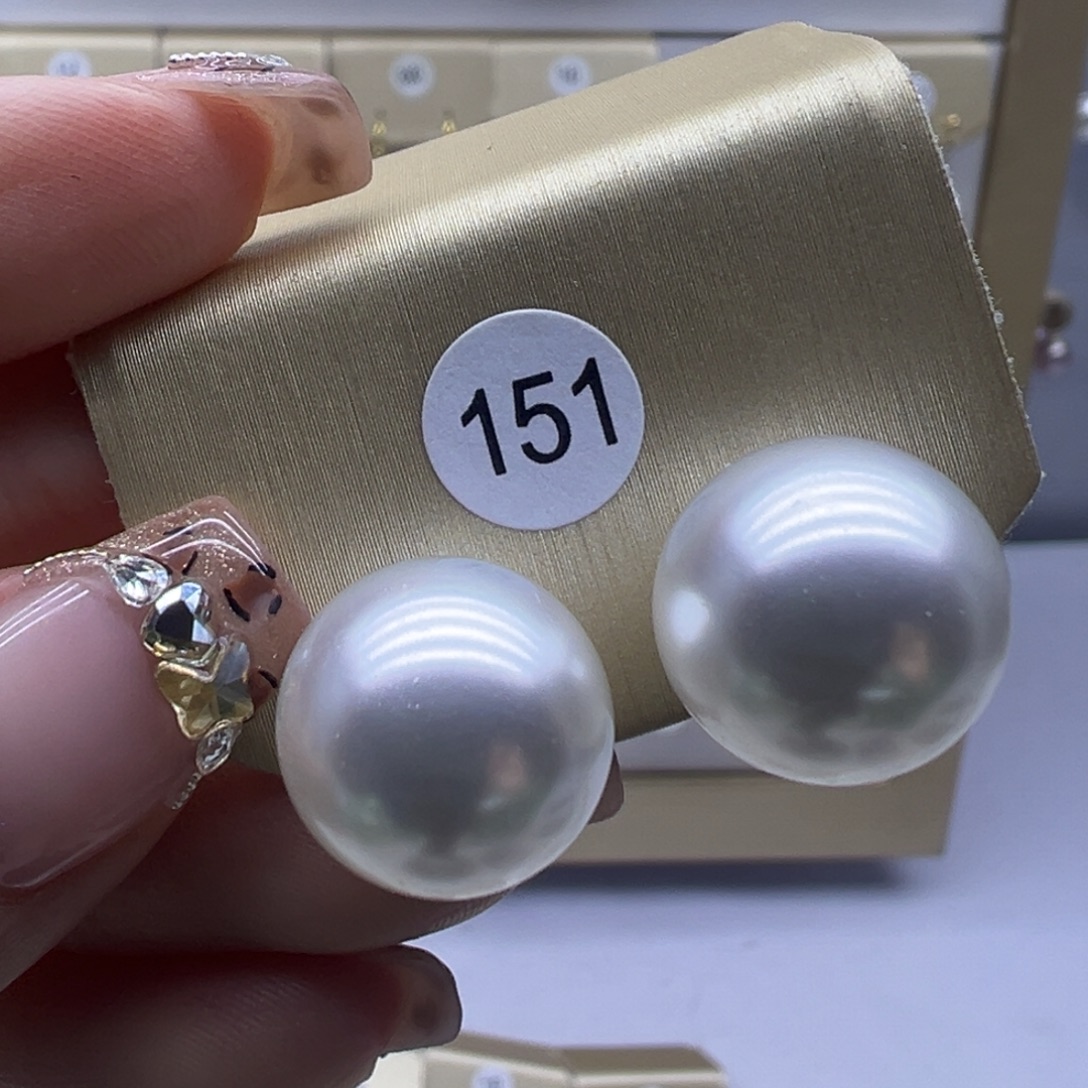 淡水珍珠耳饰18K金镶嵌