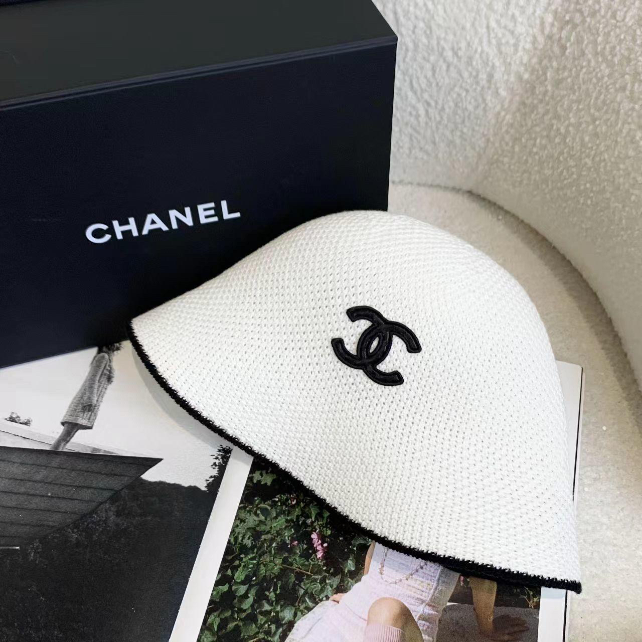 未使用 Chanel/香奈儿 壹臻/25C黑白针织双C渔夫帽17892936