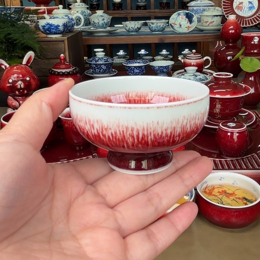 陶闻轩坊柴窑郎红，惊釉万赞福利杯