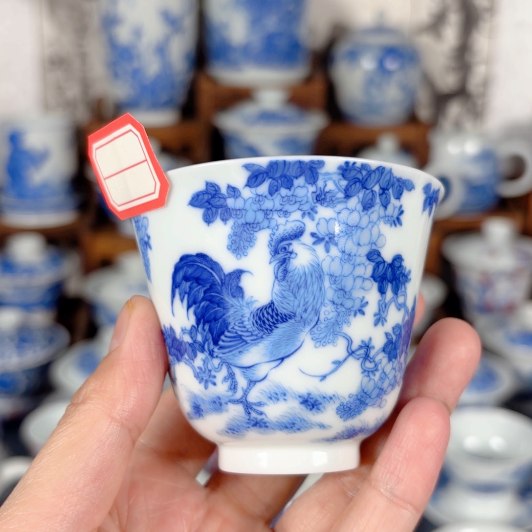 杯十**七青花瓷器手绘作品陶瓷杯