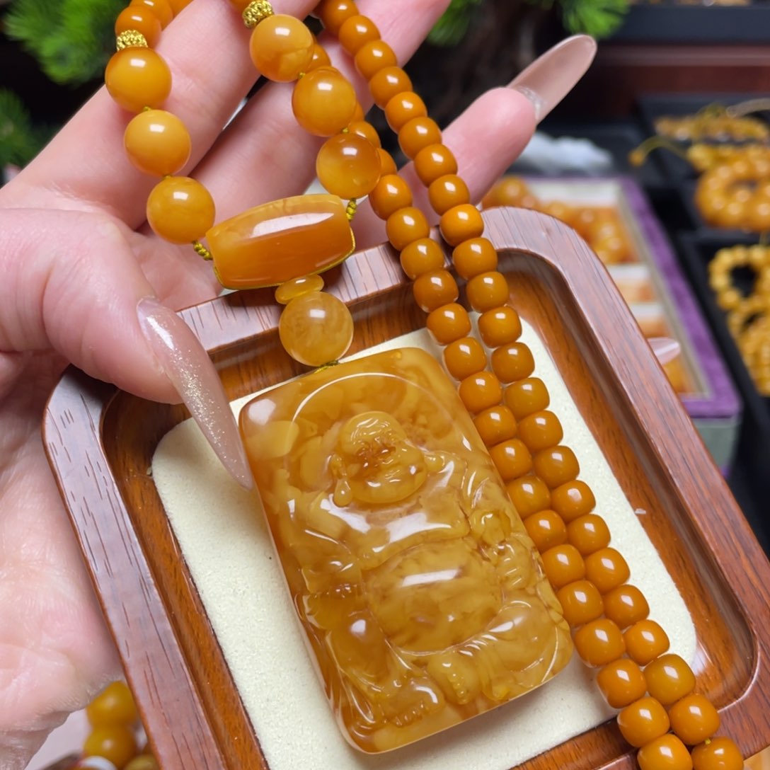 蜜蜡颈饰未镶嵌项链