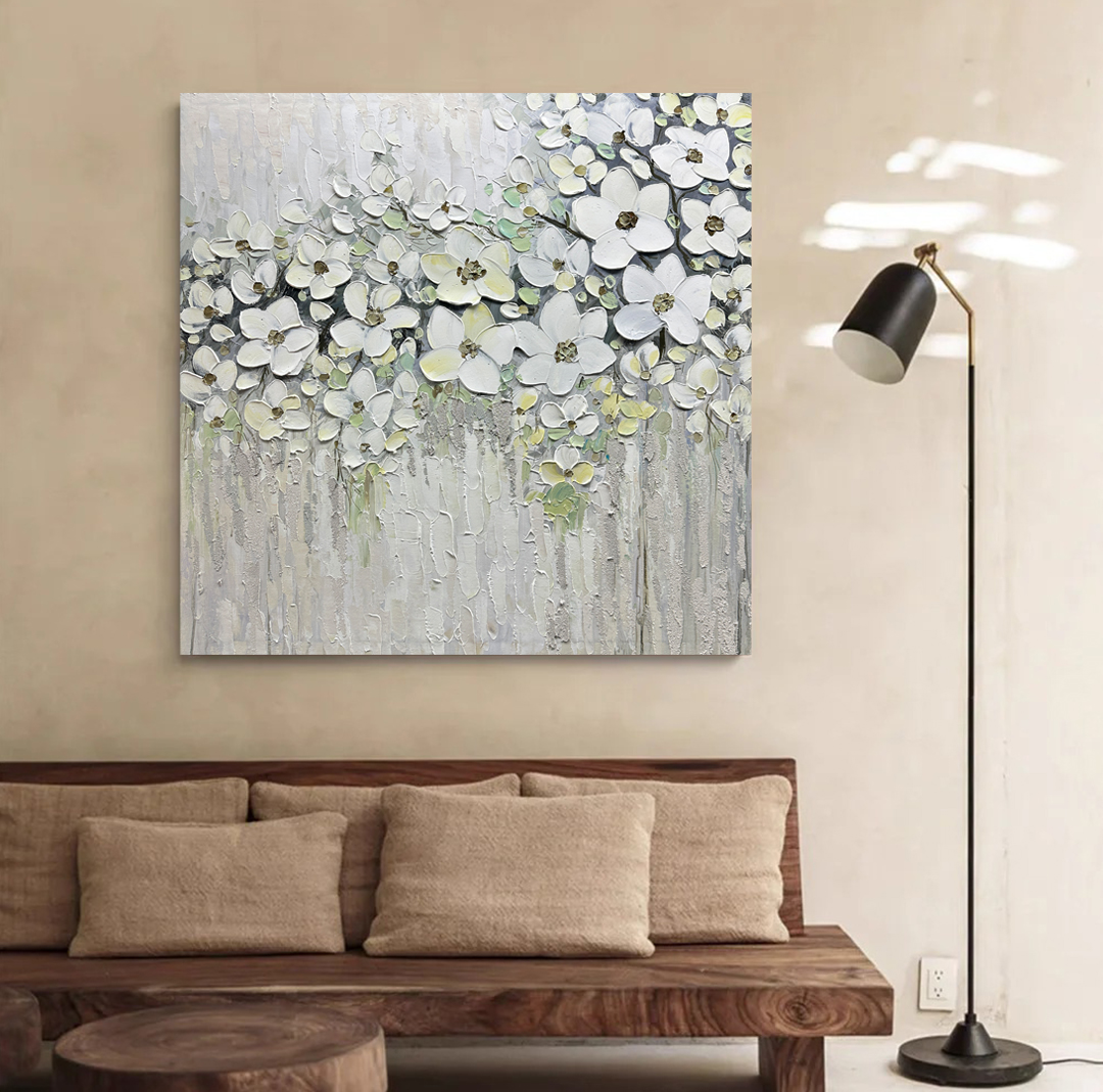 纯手绘现代简约油画客厅餐厅抽象挂画肌理正方形装饰画卧室挂画